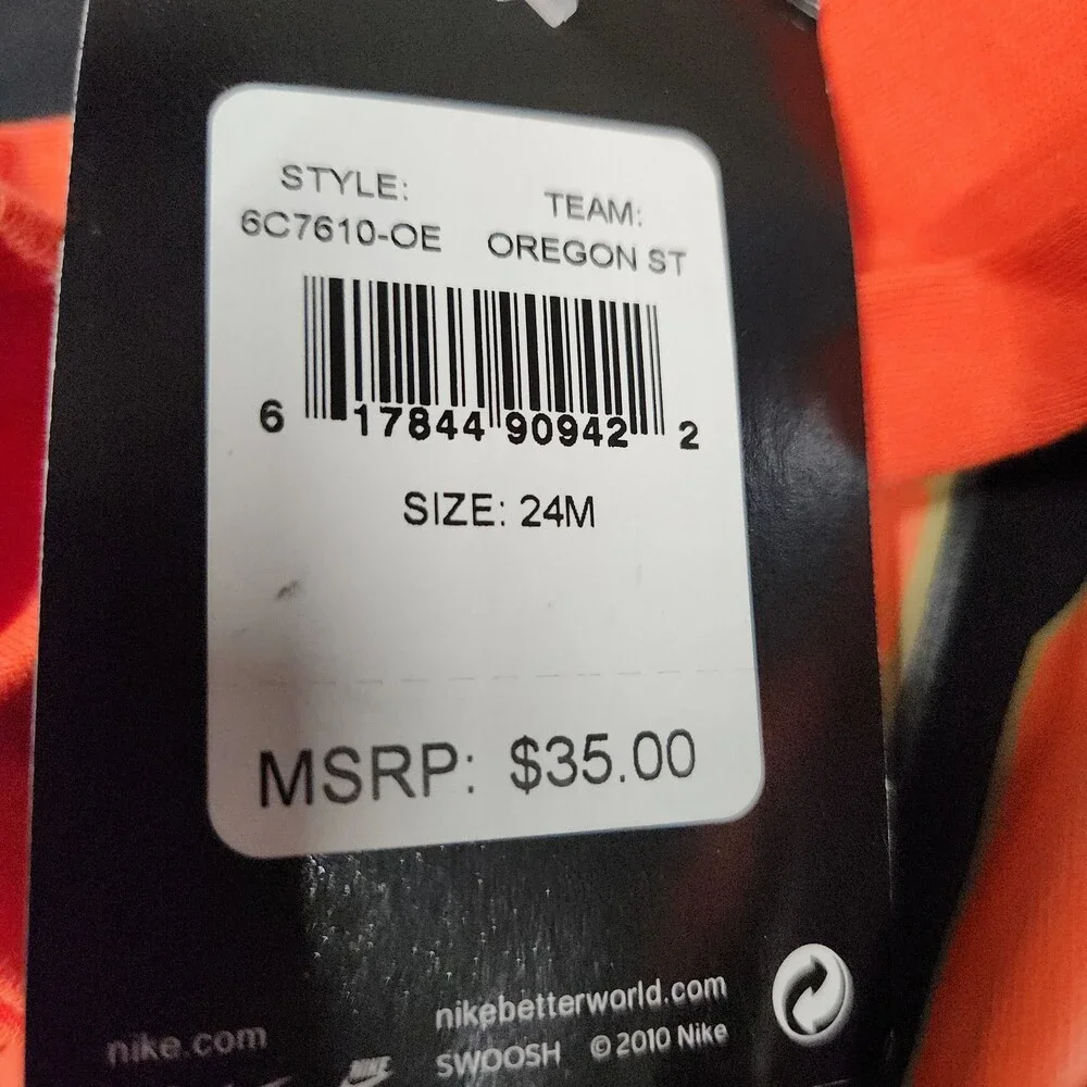 Nike Oregon State Beavers Long Sleeve Infant Bodysuit 12 Month Cotton Romper 188